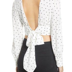 AFRM "Calla" Cropped Bow Tie Top S